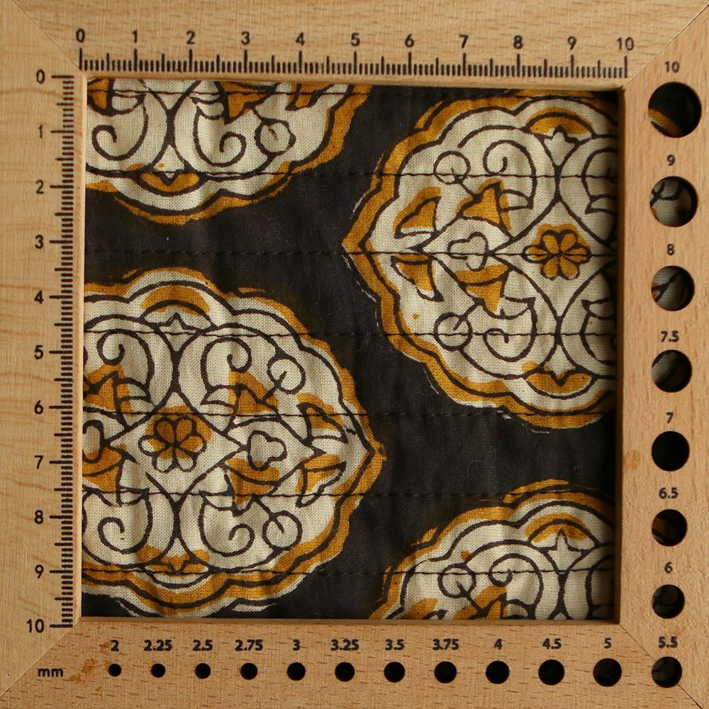 copy of Nisha & rayures - Tissu indien matelassé double face coton hand block teal largeur 100cm