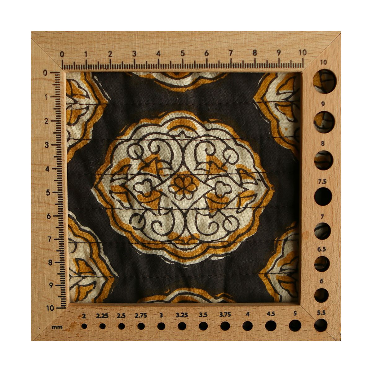 copy of Nisha & rayures - Tissu indien matelassé double face coton hand block teal largeur 100cm