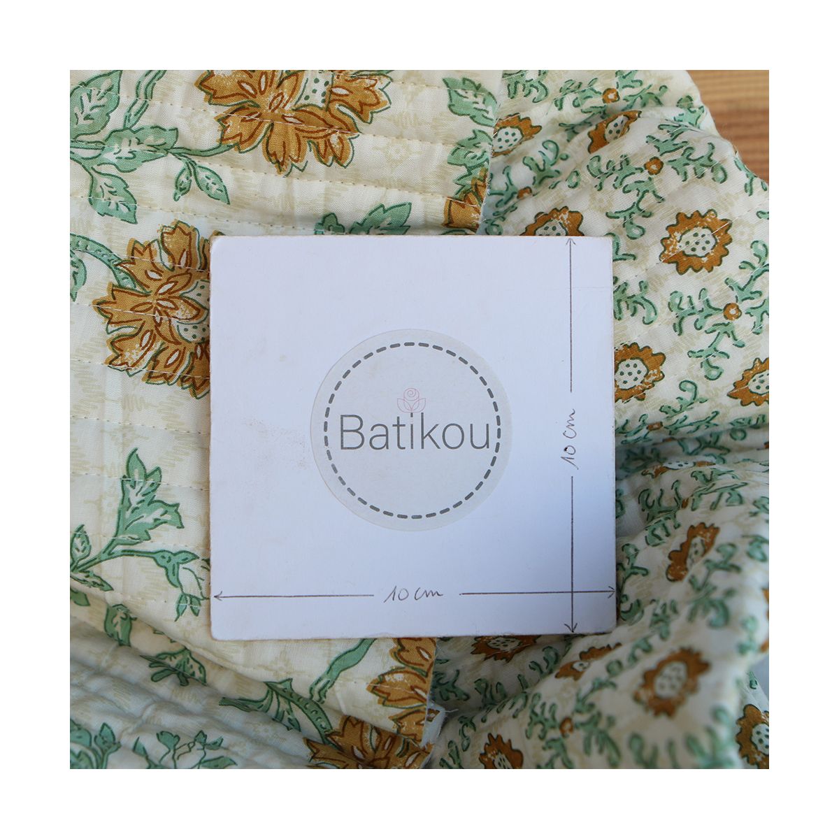 Jivan - Tissu indien matelassé double face coton hand block largeur 100cm