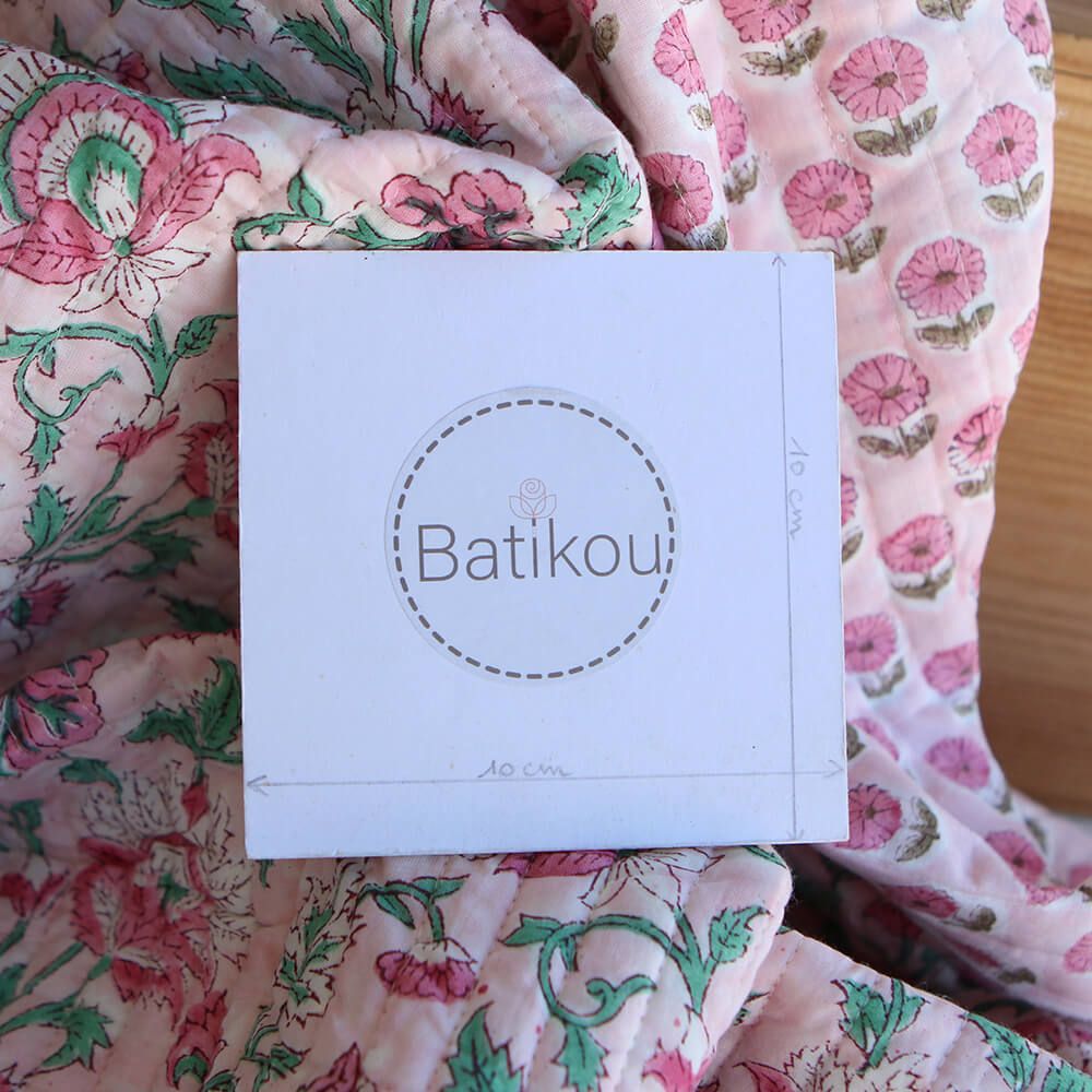 Keya - Tissu indien matelassé double face coton hand block largeur 100cm