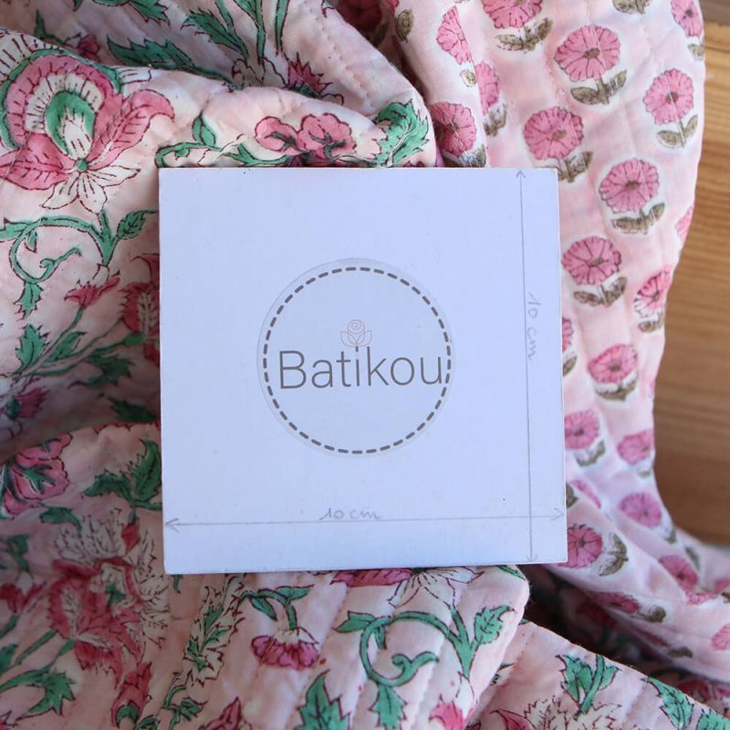 Keya - Tissu indien matelassé double face coton hand block largeur 100cm