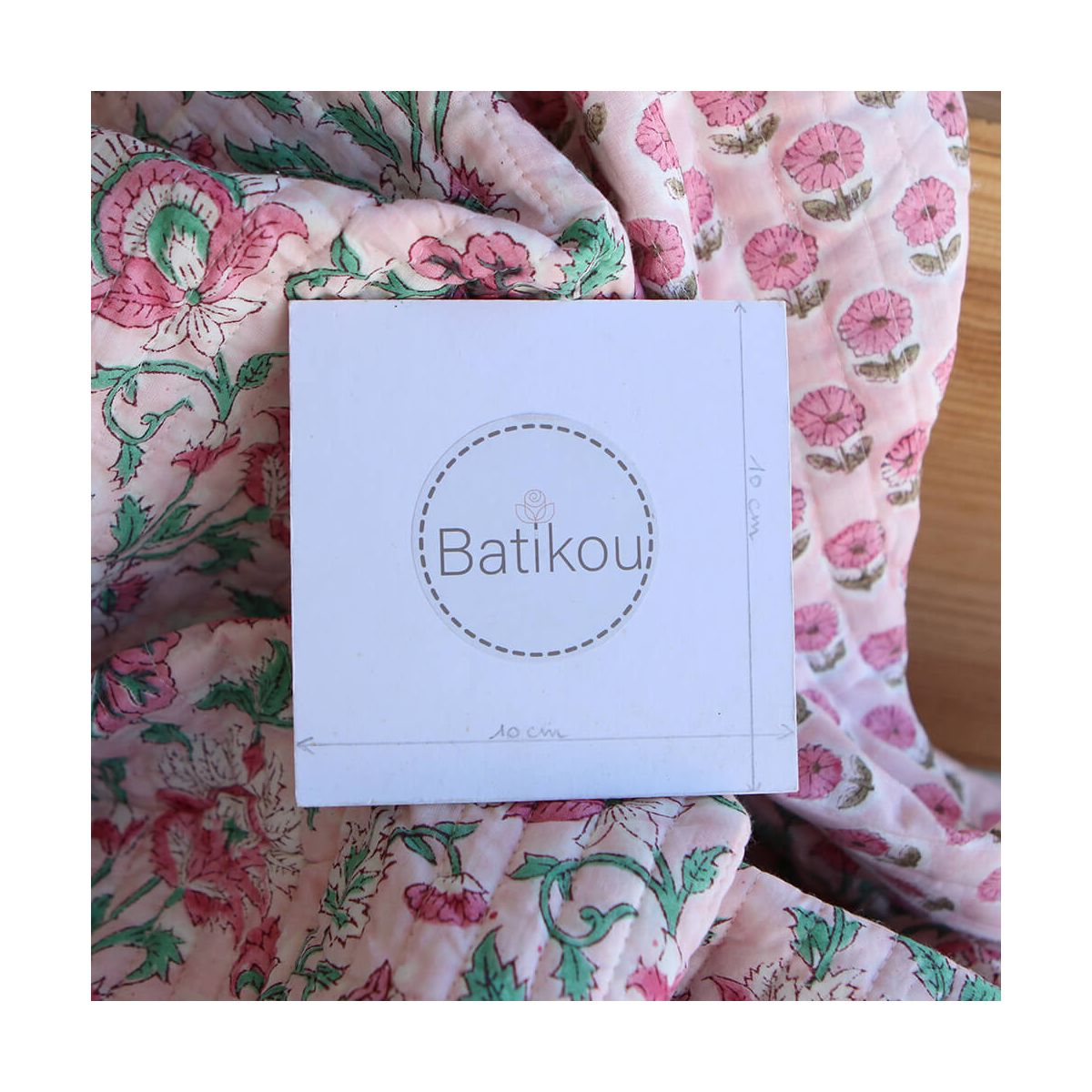 Keya - Tissu indien matelassé double face coton hand block largeur 100cm