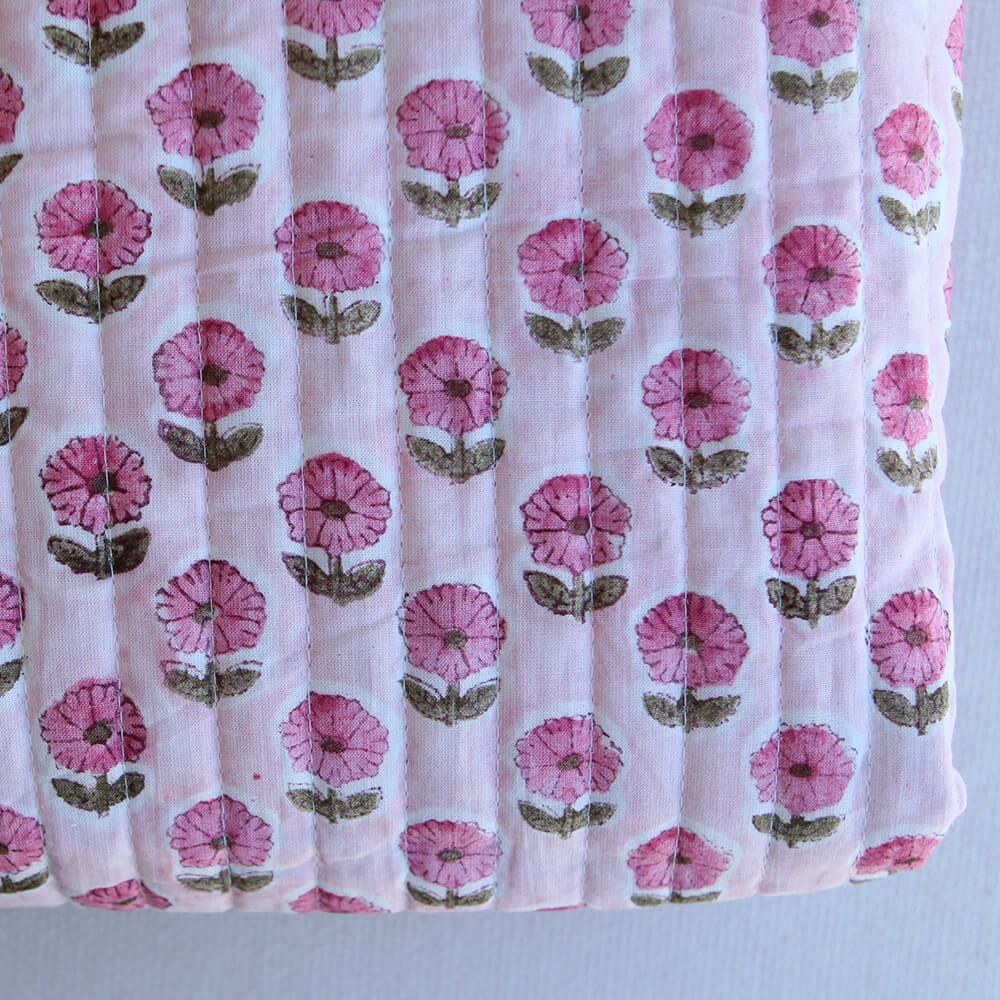 Keya - Tissu indien matelassé double face coton hand block largeur 100cm