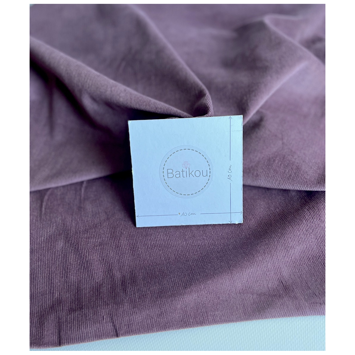 Velours milleraies coton organique coloris figue  - 3