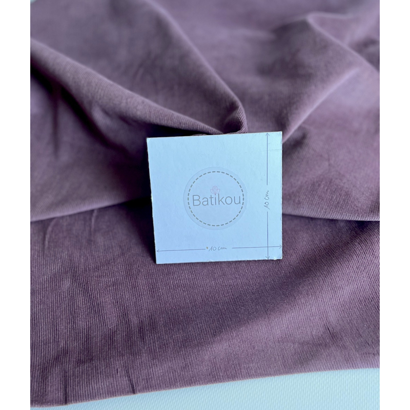 Velours milleraies coton organique coloris figue  - 3