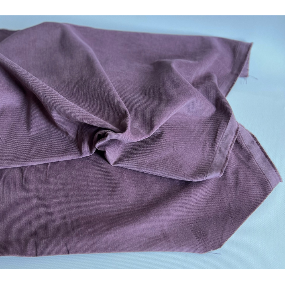 Velours milleraies coton organique coloris figue  - 4