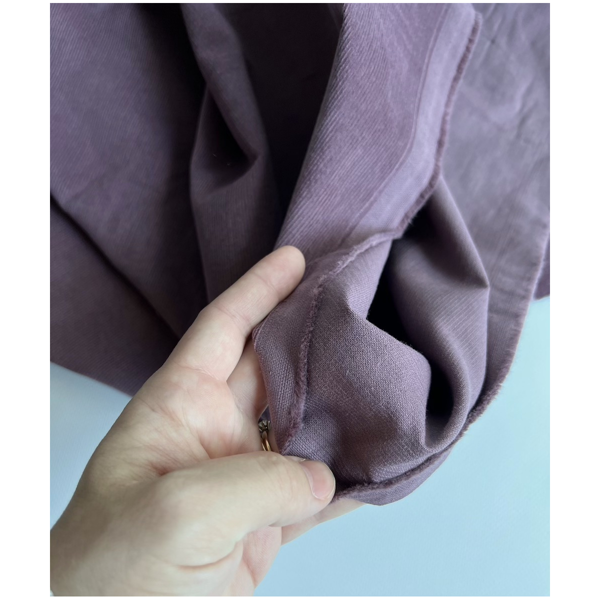 Velours milleraies coton organique coloris figue  - 5