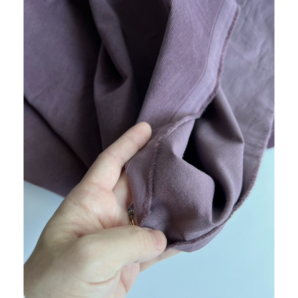 Velours milleraies coton organique coloris figue  - 5