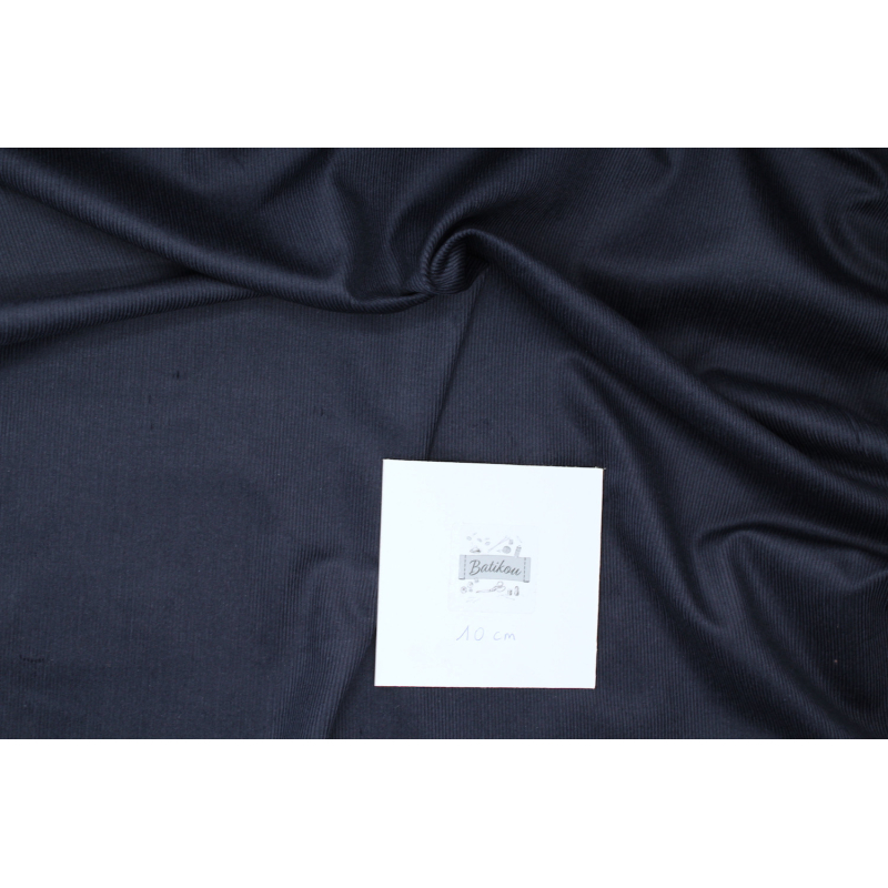 Velours milleraies coton organique coloris bleu marine