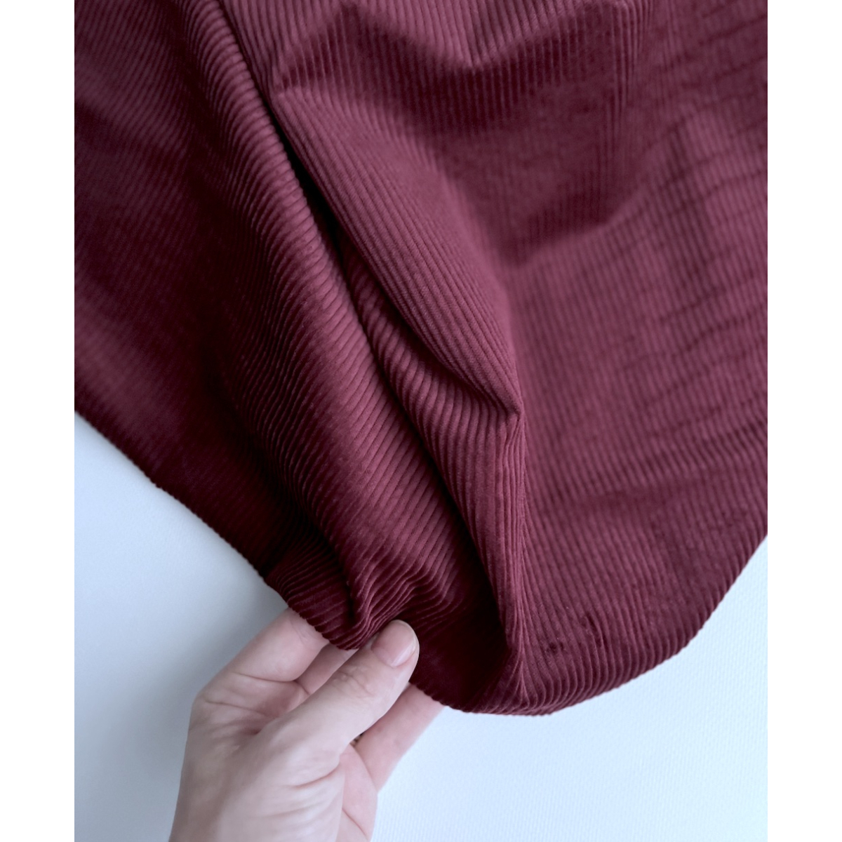 Velours à côtes coton organique coloris bordeau  - 2