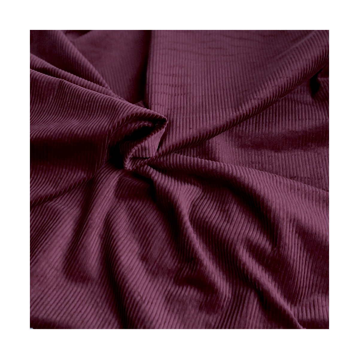 Velours à côtes coton organique coloris bordeau  - 1