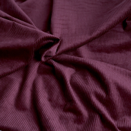 Velours à côtes coton organique coloris bordeau  - 1