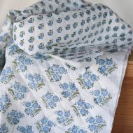 Anika - Tissu indien matelassé double face coton hand block largeur 100cm