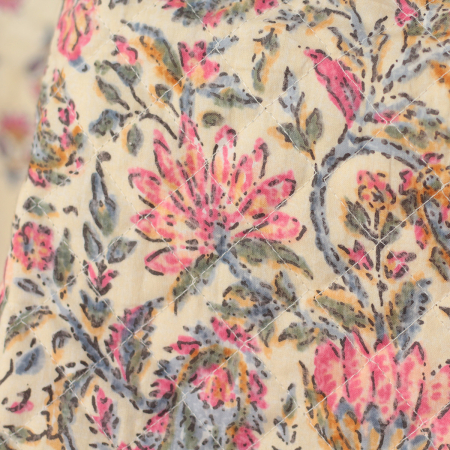 copy of Tissu indien matelassé double face coton hand block largeur 100cm