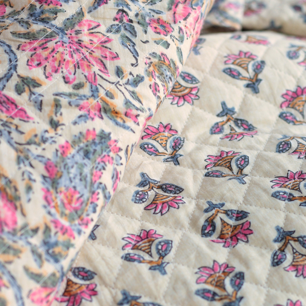 copy of Tissu indien matelassé double face coton hand block largeur 100cm