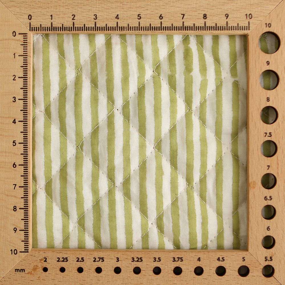 Ravi - Tissu indien matelassé double face coton hand block teal largeur 100cm