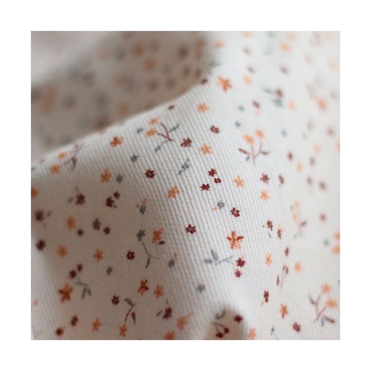 Leo - Piqué fin de coton organique duveteux imprimé cuivre