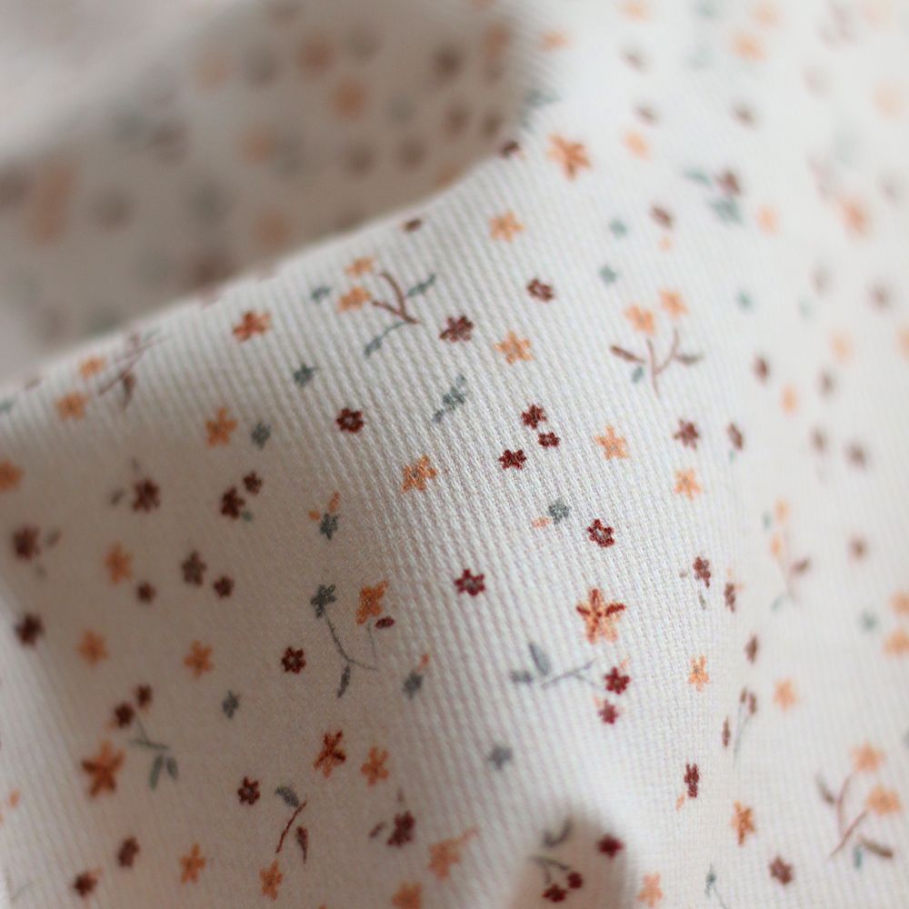 Leo - Piqué fin de coton organique duveteux imprimé cuivre