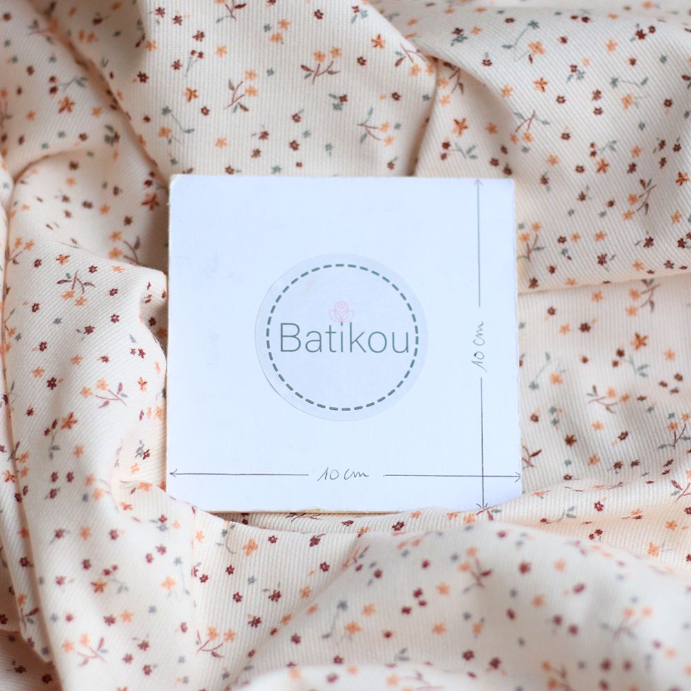 Leo - Piqué fin de coton organique duveteux imprimé cuivre