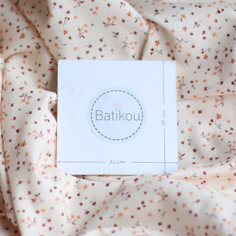 Leo - Piqué fin de coton organique duveteux imprimé cuivre