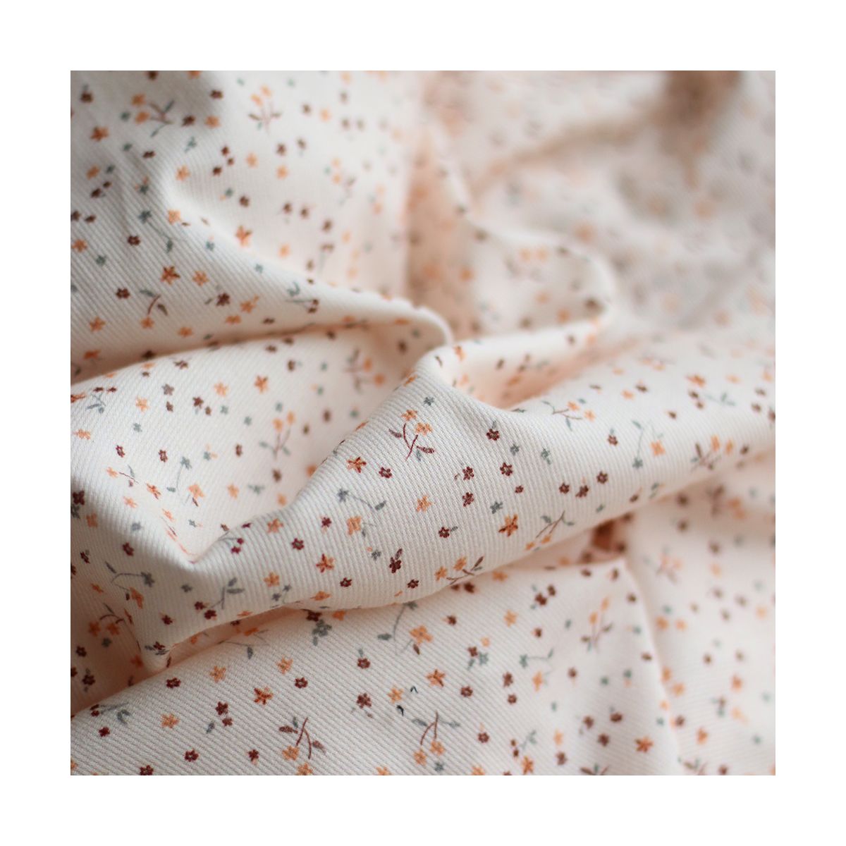 Leo - Piqué fin de coton organique duveteux imprimé cuivre