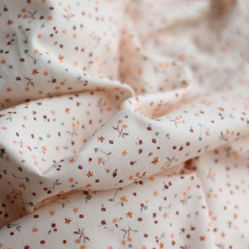 Leo - Piqué fin de coton organique duveteux imprimé cuivre