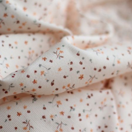 Leo - Piqué fin de coton organique duveteux imprimé cuivre