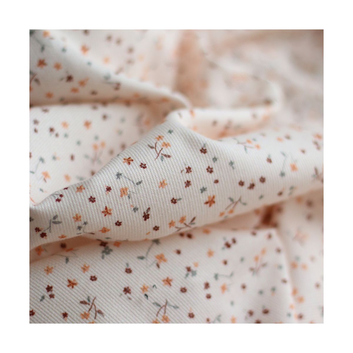 Leo - Piqué fin de coton organique duveteux imprimé cuivre