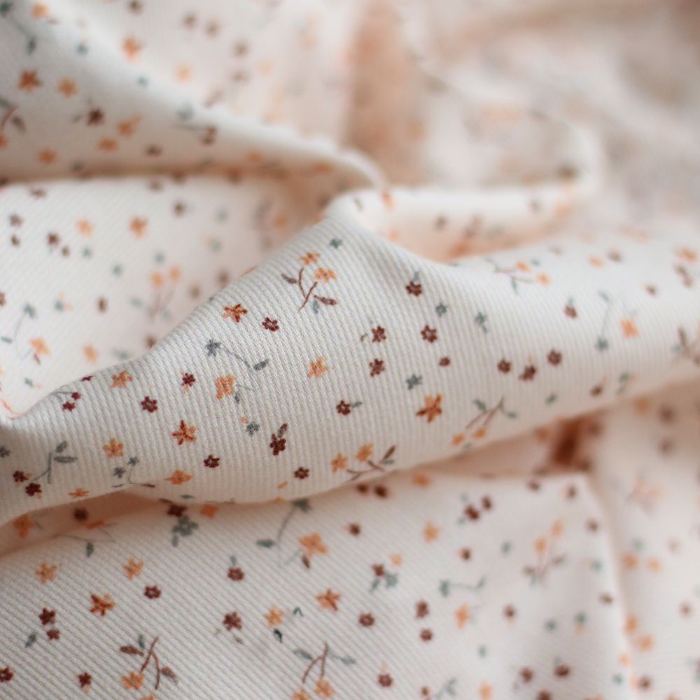 Leo - Piqué fin de coton organique duveteux imprimé cuivre