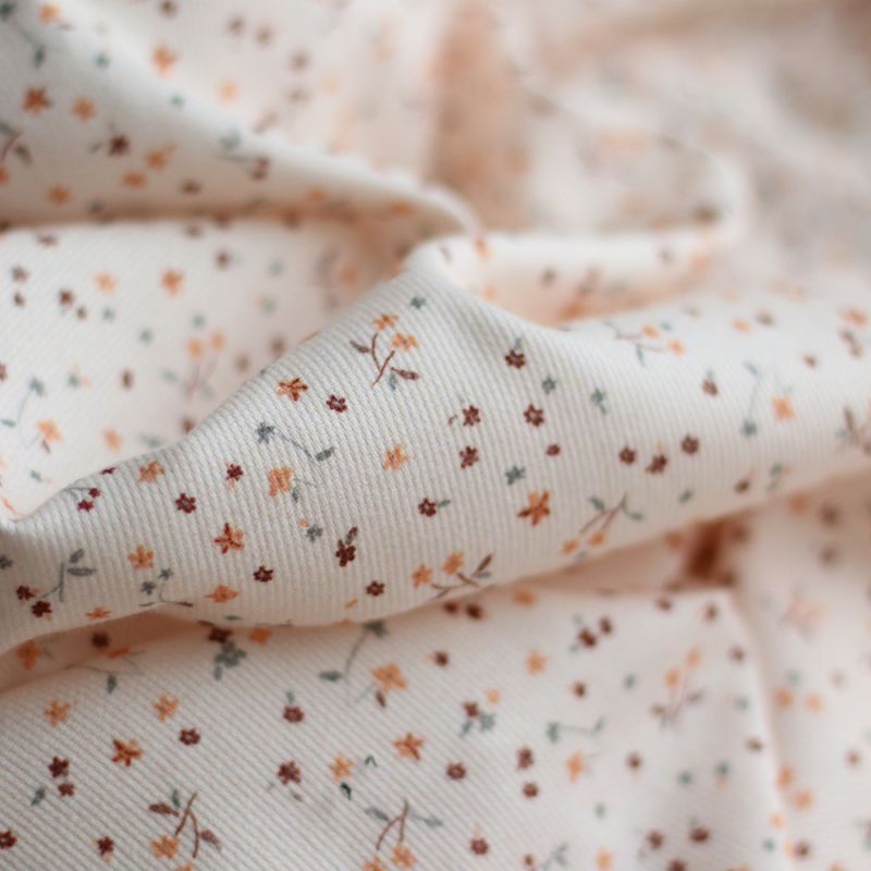 Leo - Piqué fin de coton organique duveteux imprimé cuivre