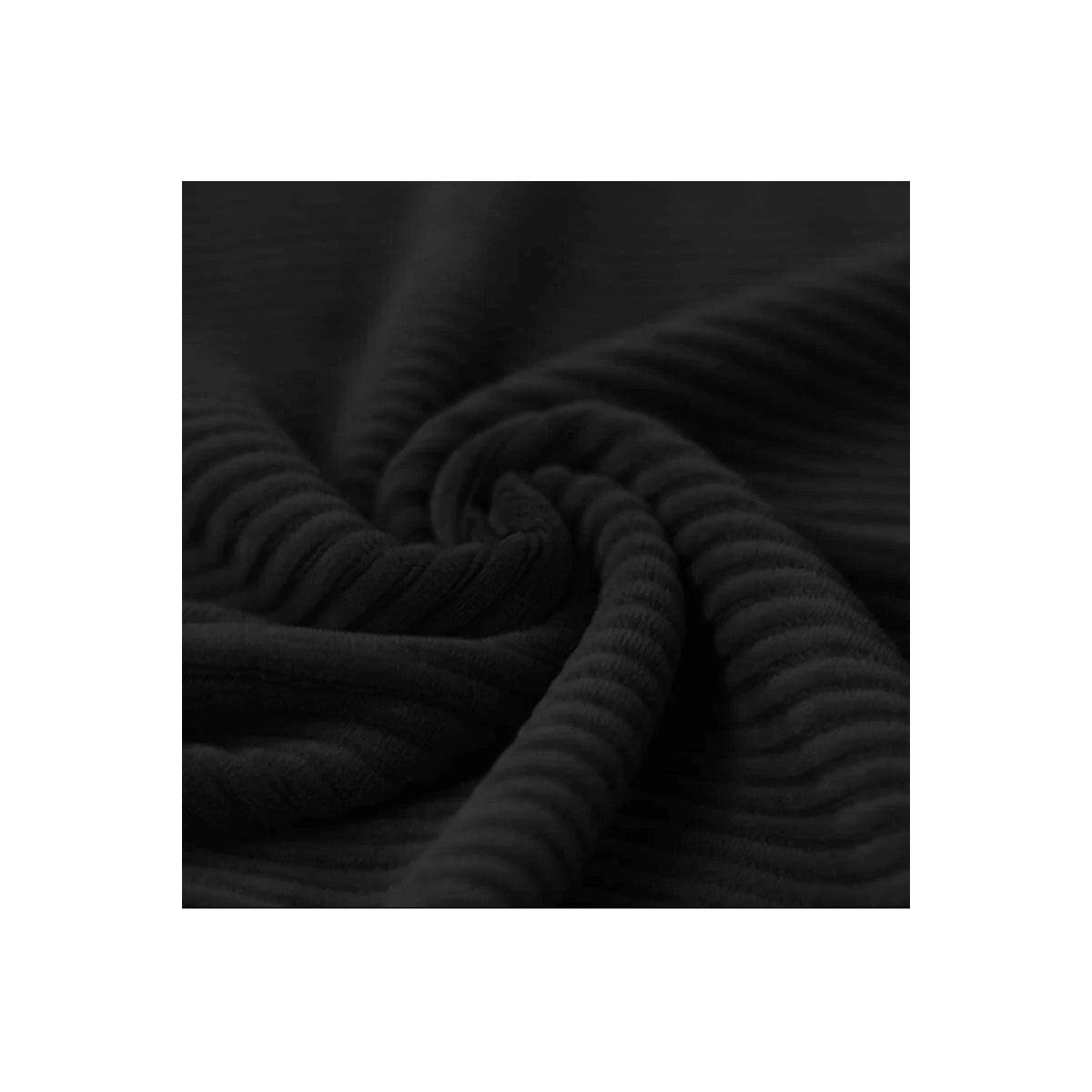 Velours jersey grosses côtes coton coloris noir