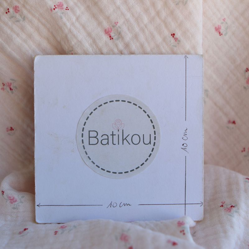 Leonie - Double gaze de coton motif fond rose tendre motif petit fleuri