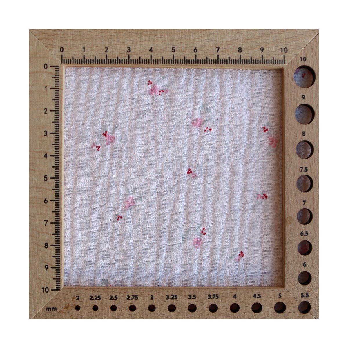 Leonie - Double gaze de coton motif fond rose tendre motif petit fleuri