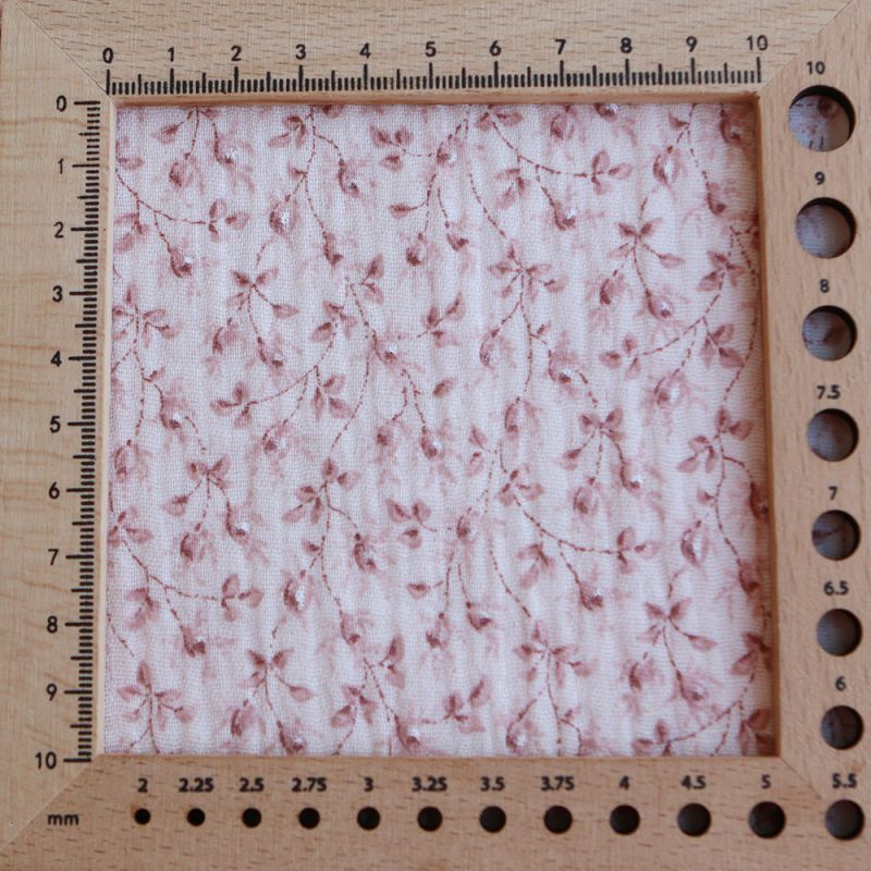 Harper - Double gaze de coton motif fleuri fond rose clair