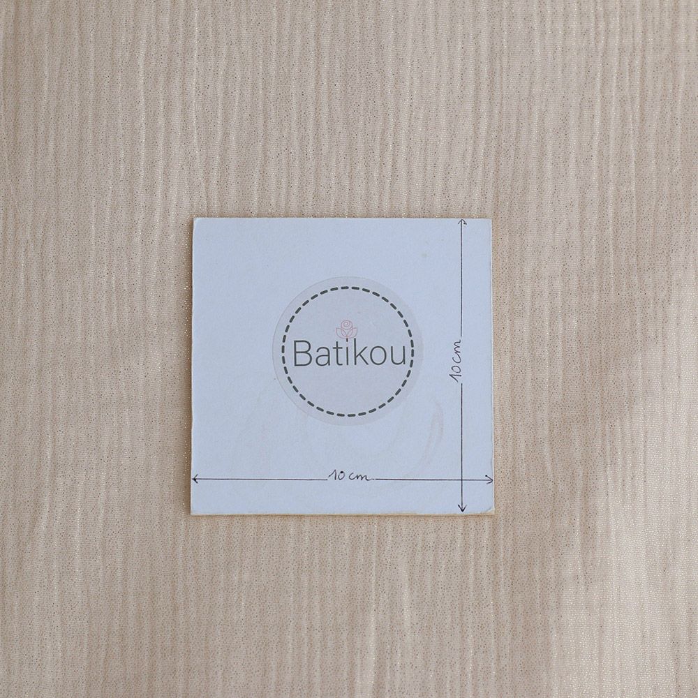 Double gaze de coton crème nude à paillettes