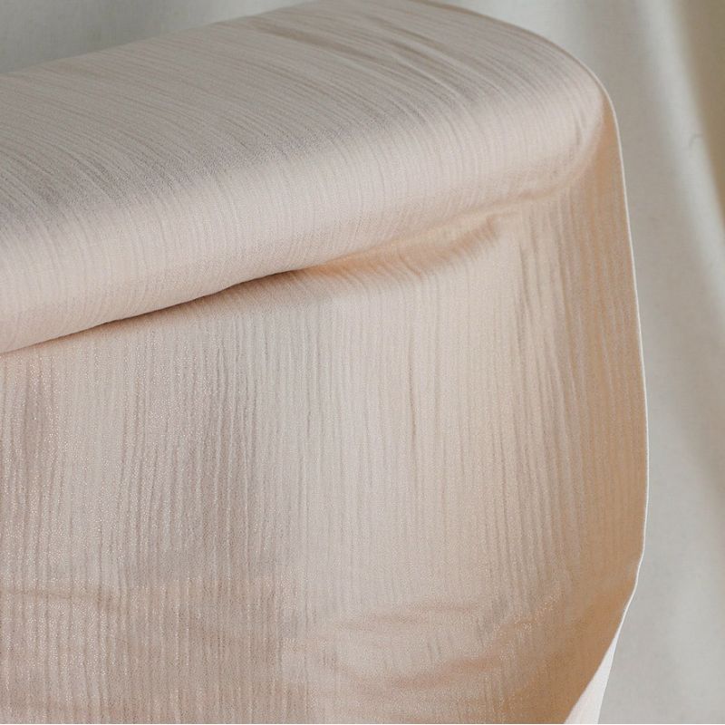 Double gaze de coton crème nude à paillettes