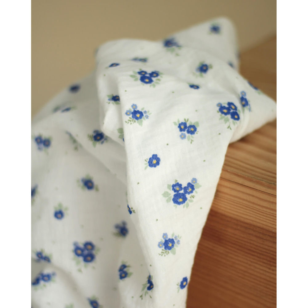 copy of ROZEN - Double gaze de coton BIO blanc motif exclusif