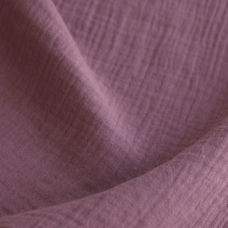Double gaze de coton BIO unie bois de rose