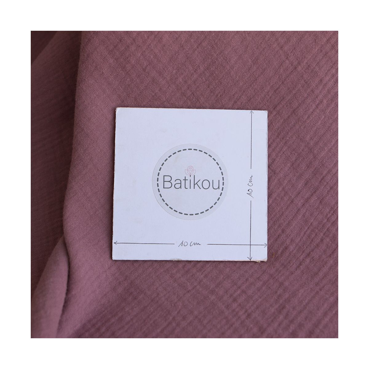 Double gaze de coton BIO unie bois de rose