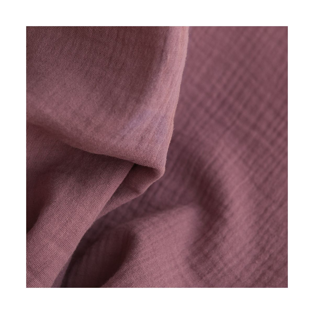 Double gaze de coton BIO unie bois de rose