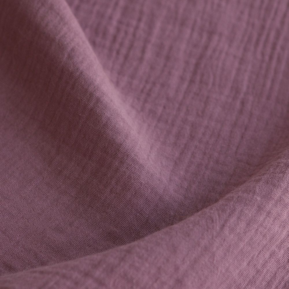 Double gaze de coton BIO unie bois de rose