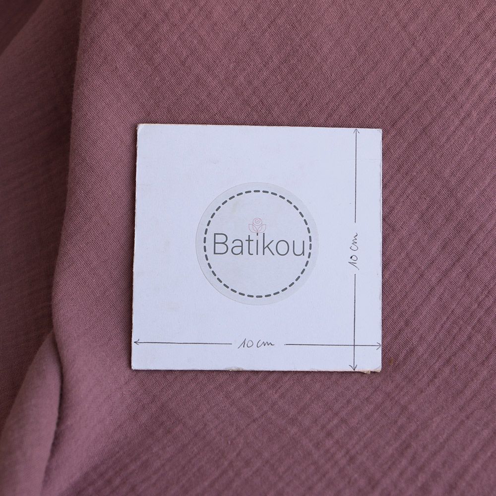 Double gaze de coton BIO unie bois de rose