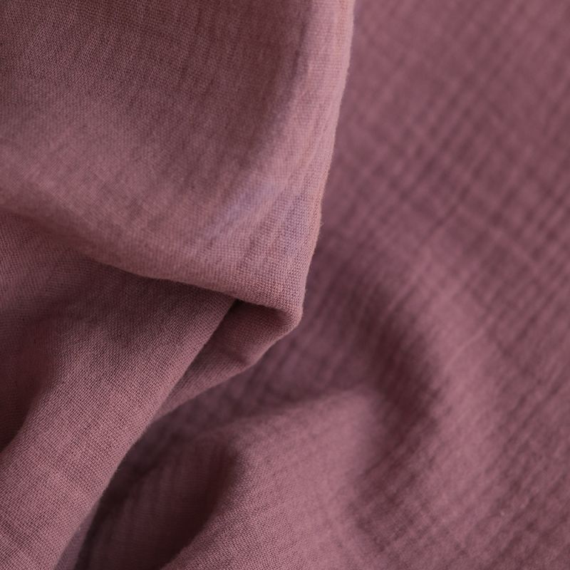 Double gaze de coton BIO unie bois de rose