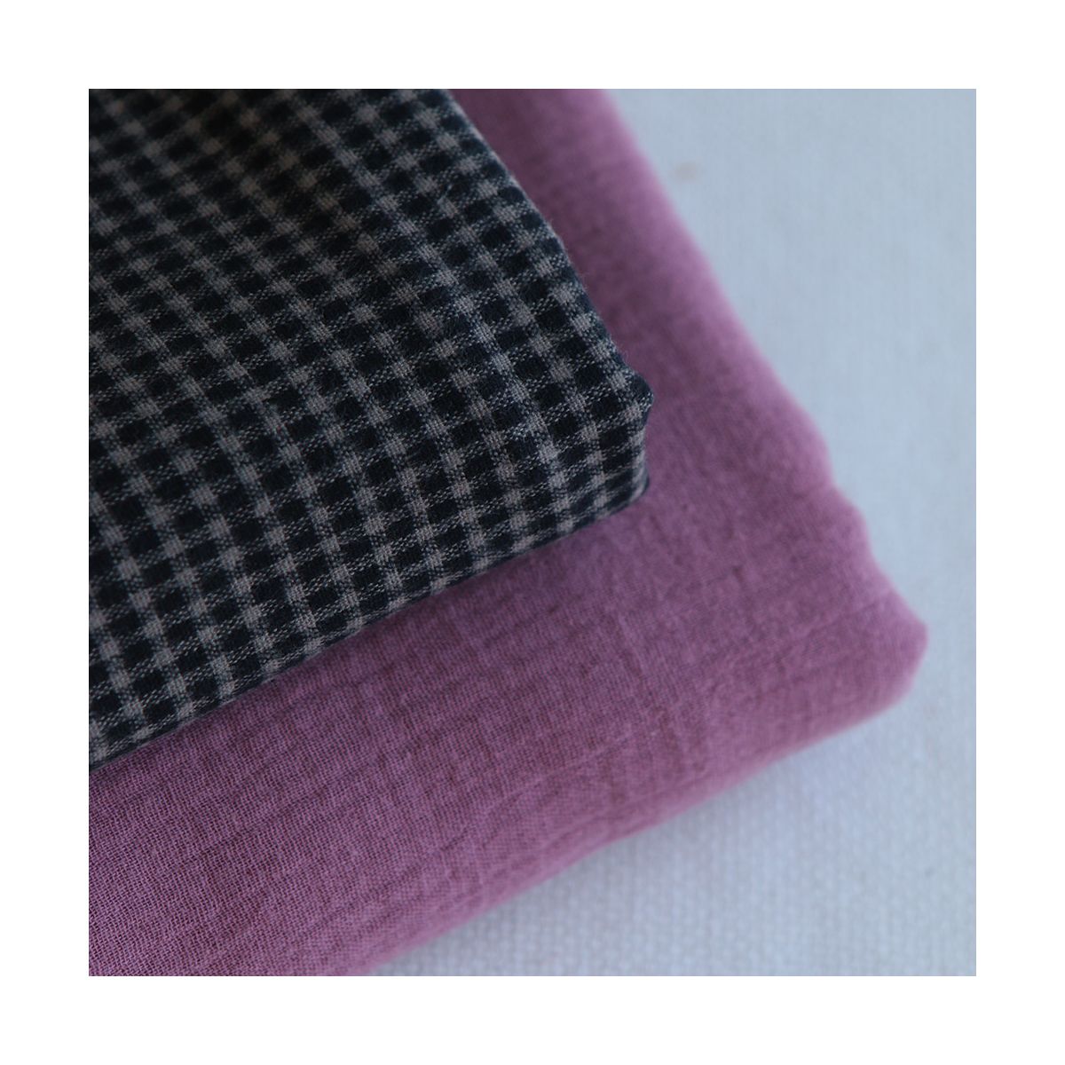 Double gaze de coton BIO unie bois de rose