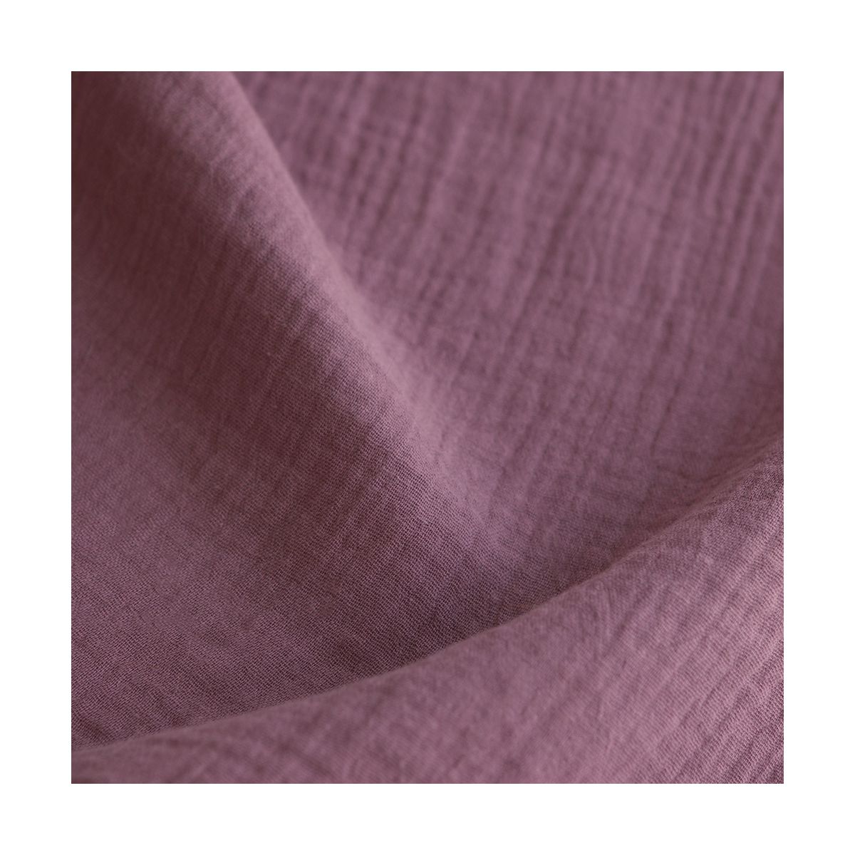 Double gaze de coton BIO unie bois de rose