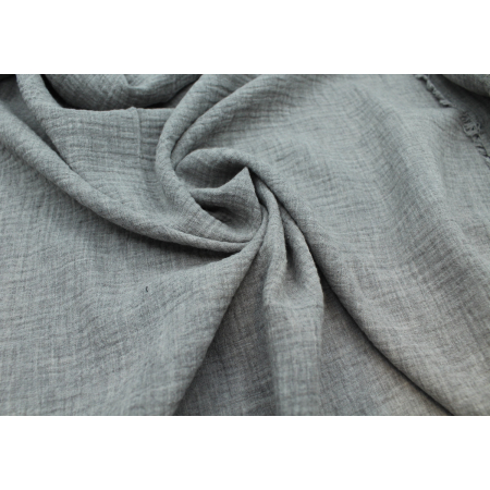 Double gaze de coton BIO chiné coloris GRIS
