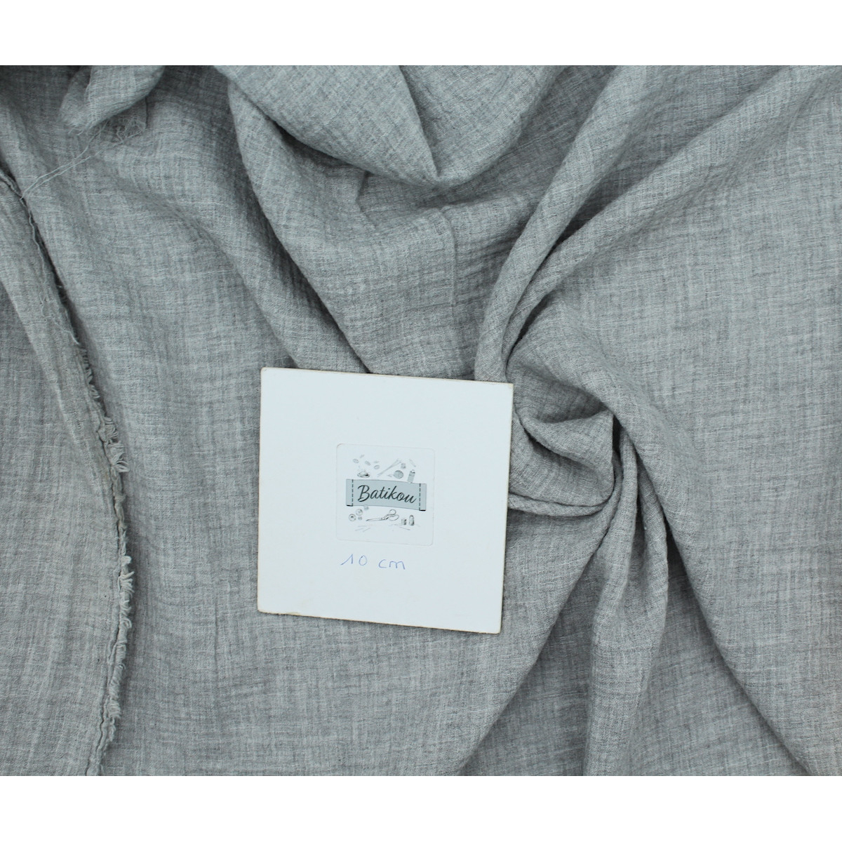 Double gaze de coton BIO chiné coloris GRIS