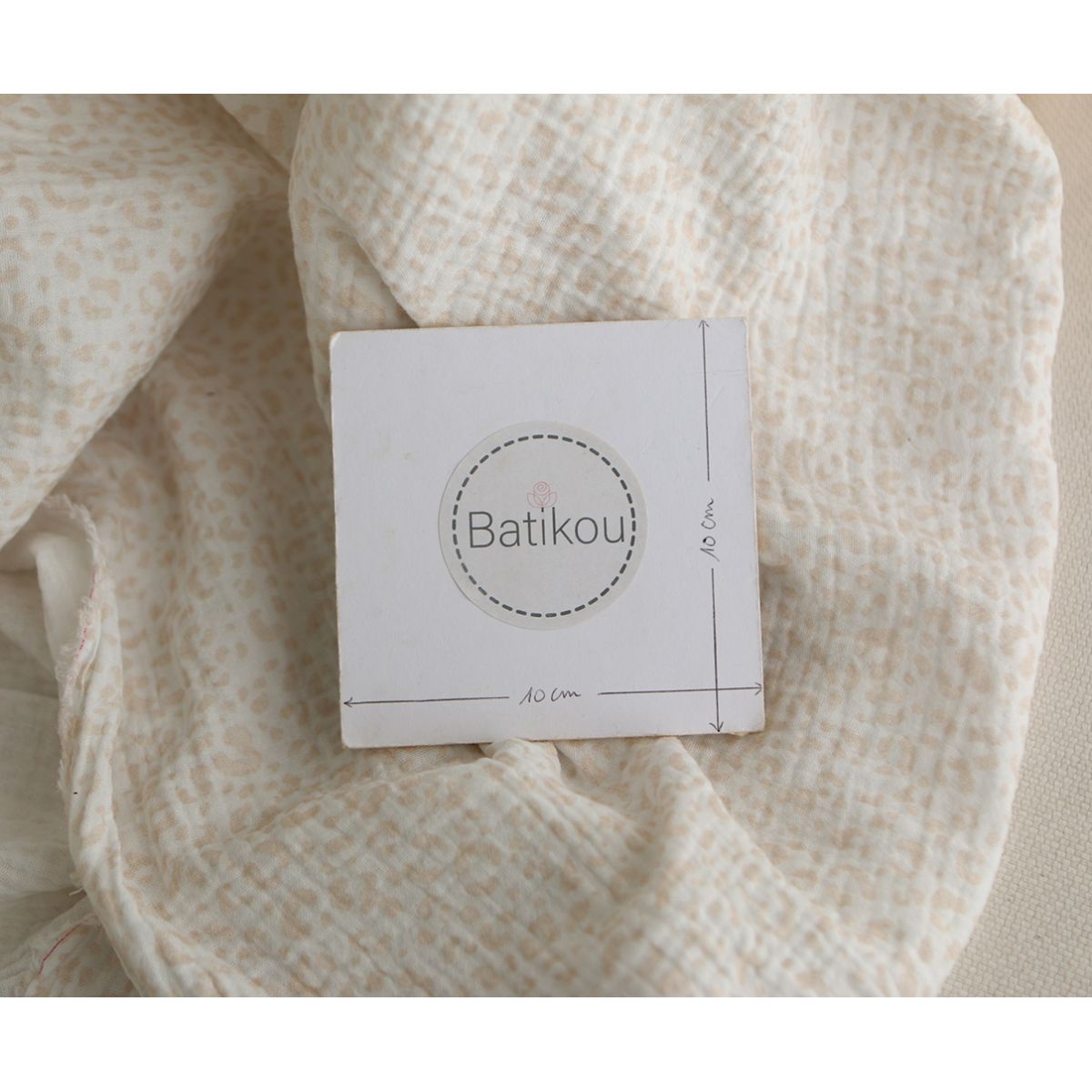 Double gaze de coton imprimés graou beige clair