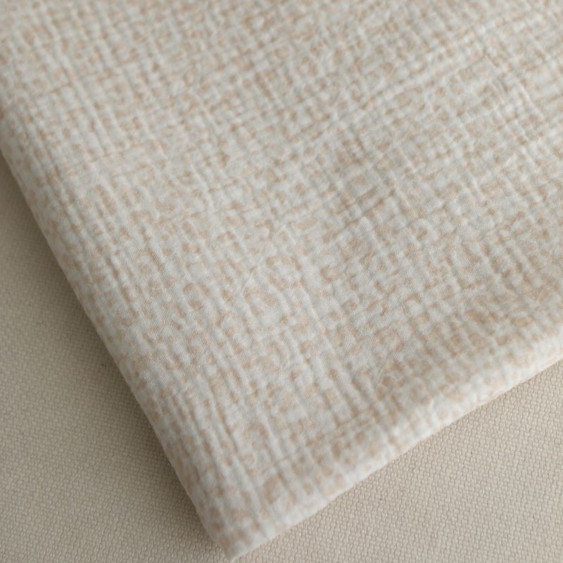 Double gaze de coton imprimés graou beige clair