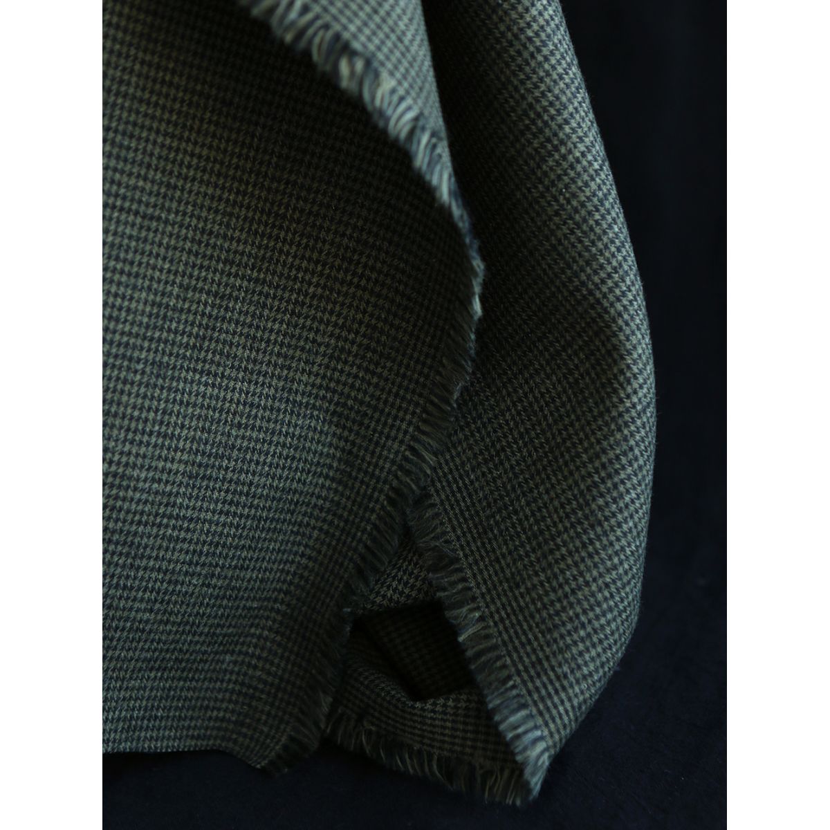 Coco - Coton gratté doux tissage mini pied de poule (pied de puce) Kaki